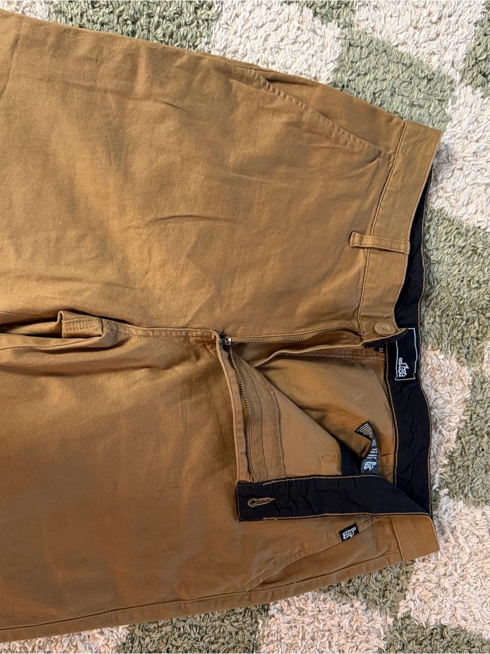 Lost Tan/Brown Pants with Black Waistband Accent